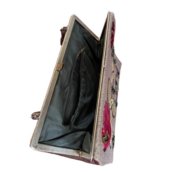 Caron of Houston, TX Vintage Handbag with Velvet, Sequins and Jeweled Design - Picture 15 of 15